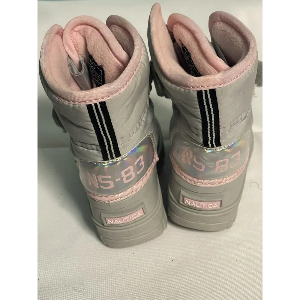 Nautica Pink Gray‎ Snow Boots Toddler 5 Bin4
